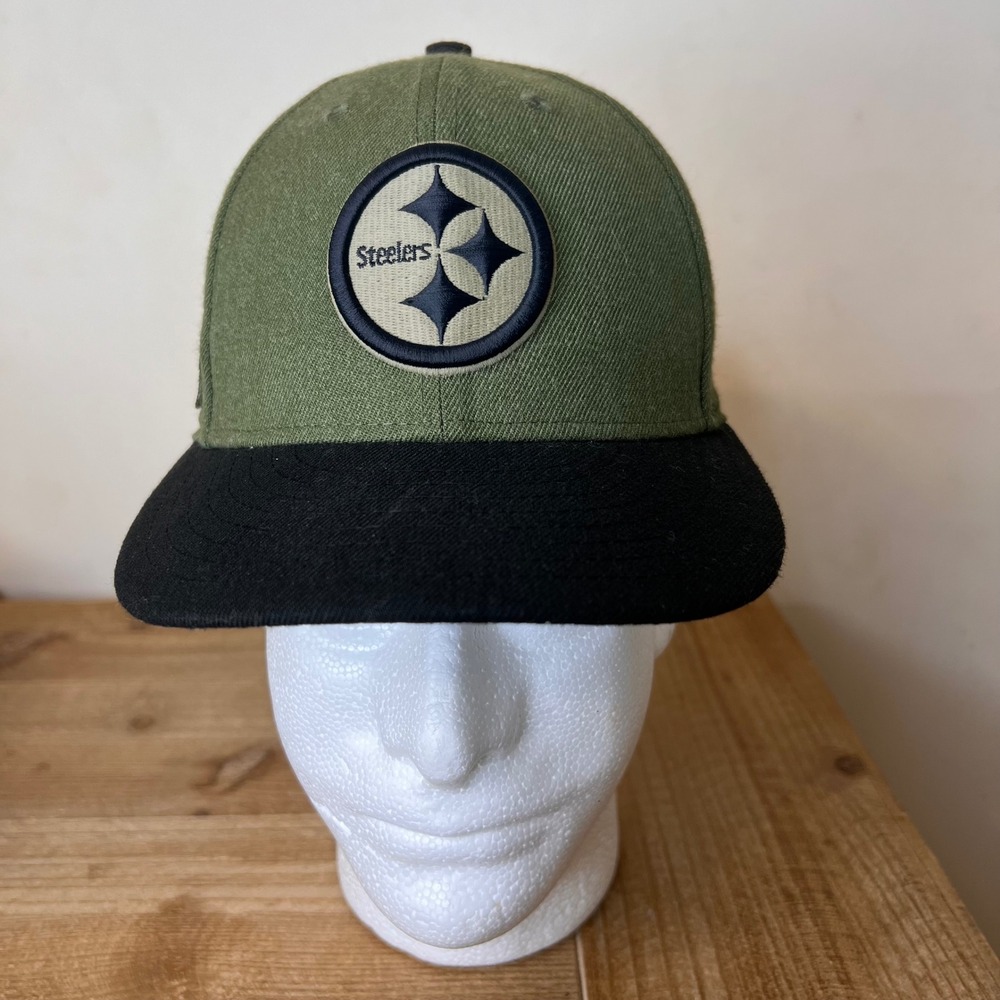 New Era 59FIFTY Pittsburgh Steelers Salute to Service Fitted Hat 6 7/8 Olive